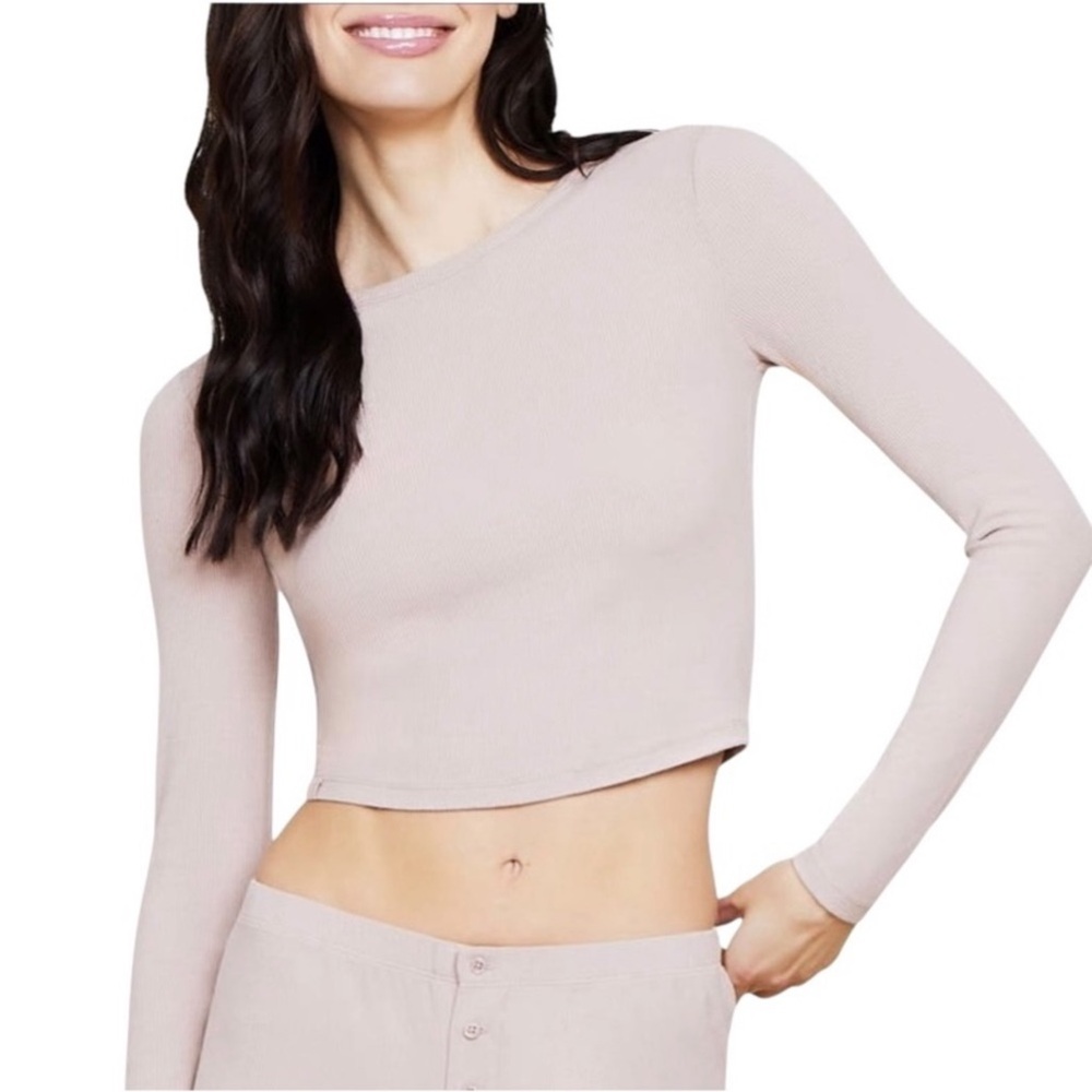 Barefoot Dreams Malibu Collection Ribbed Long Sleeve Crop Top